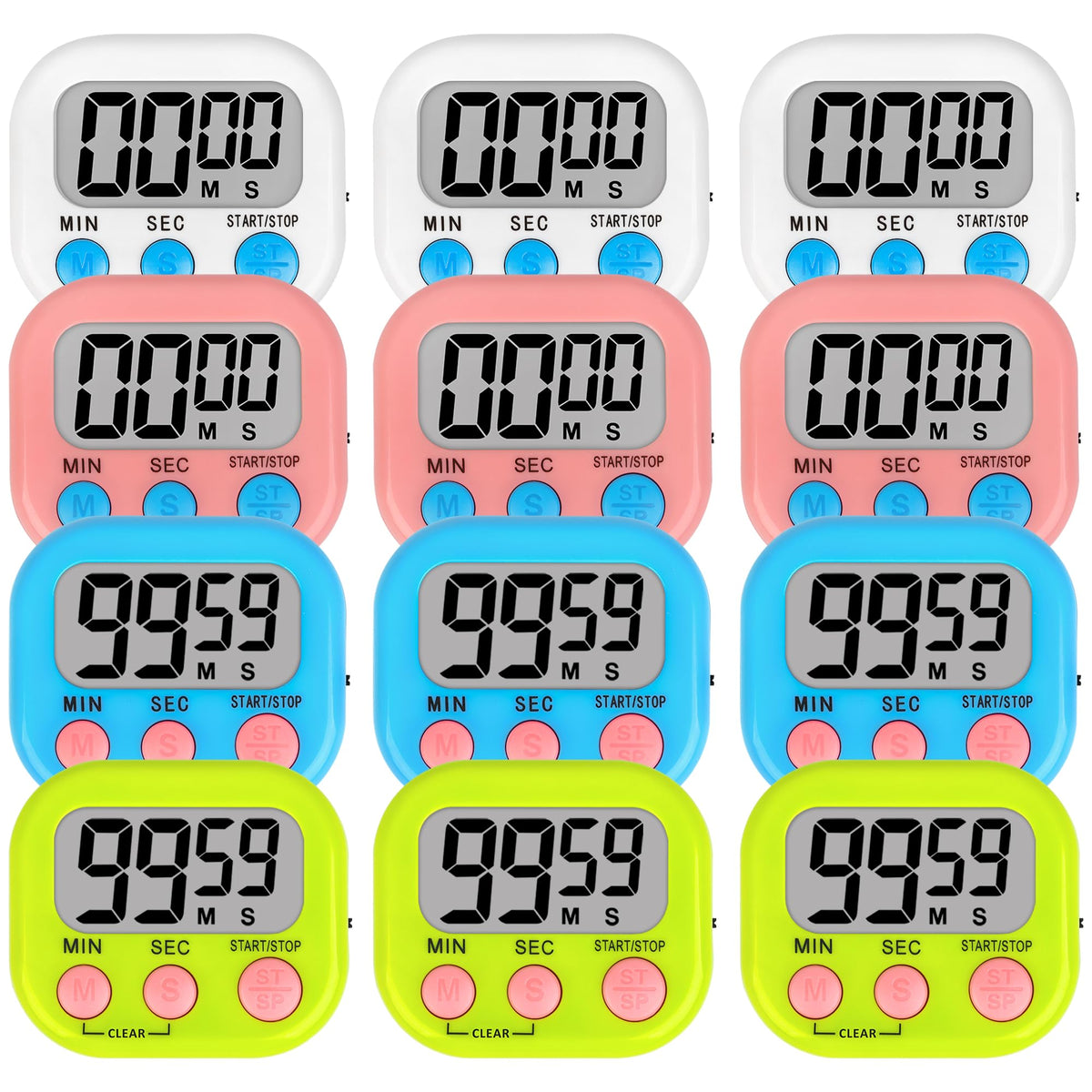 Lasubst digital classroom timer with magnetic back on whiteboard for quick time tracking.