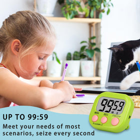 Lasubst digital classroom timer attached to whiteboard for focused classroom activities.