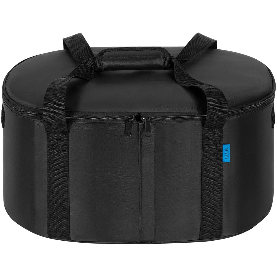LASUK portable slow cooker bag with insulated interior keeps meals warm during travel