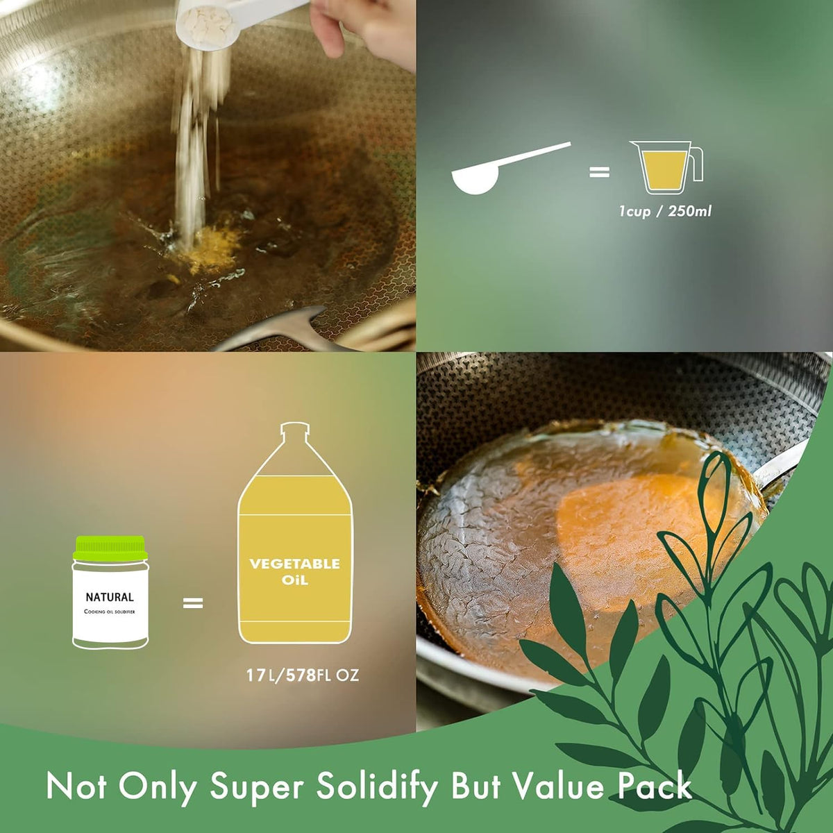 LaSyL solidified oil ready for disposal with less mess