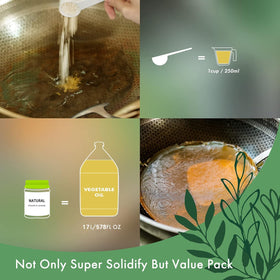 LaSyL solidified oil ready for disposal with less mess