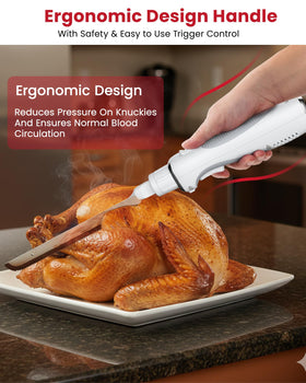 LAUDLIFE ergonomic grip for comfortable, controlled bread and vegetable cuts