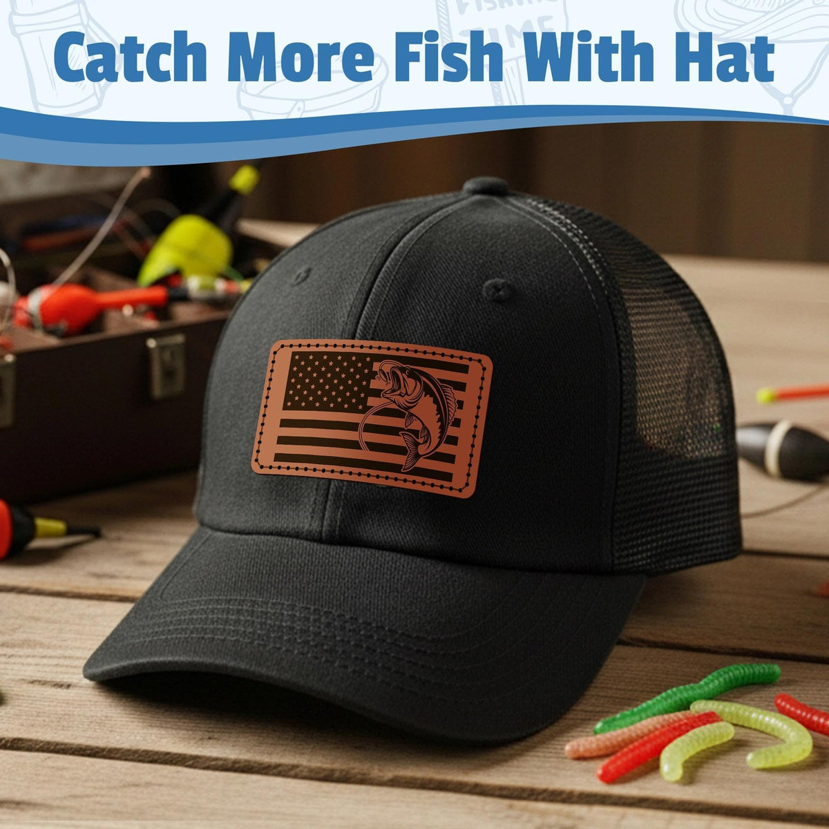 Launrada fisherman hat offers shade on bright or windy fishing days.