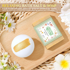Launrada oatmeal soap provides mild cleansing with a comforting scent.