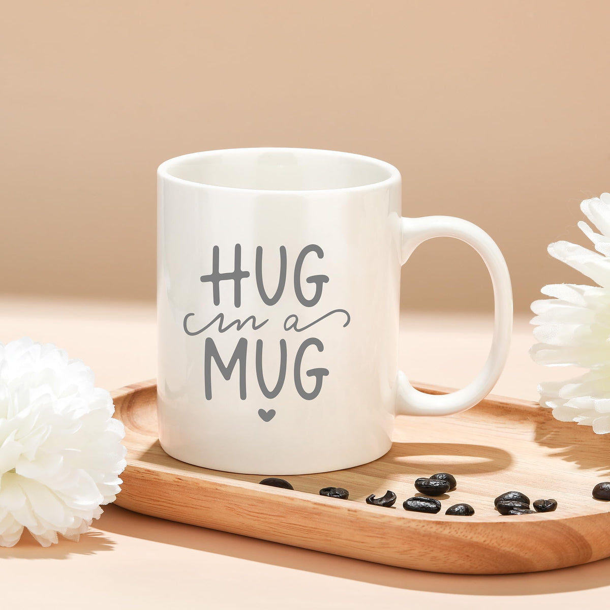 Launrada hug mug paired with thoughtful condolences and warm moments.
