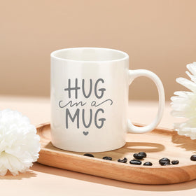 Launrada hug mug paired with thoughtful condolences and warm moments.