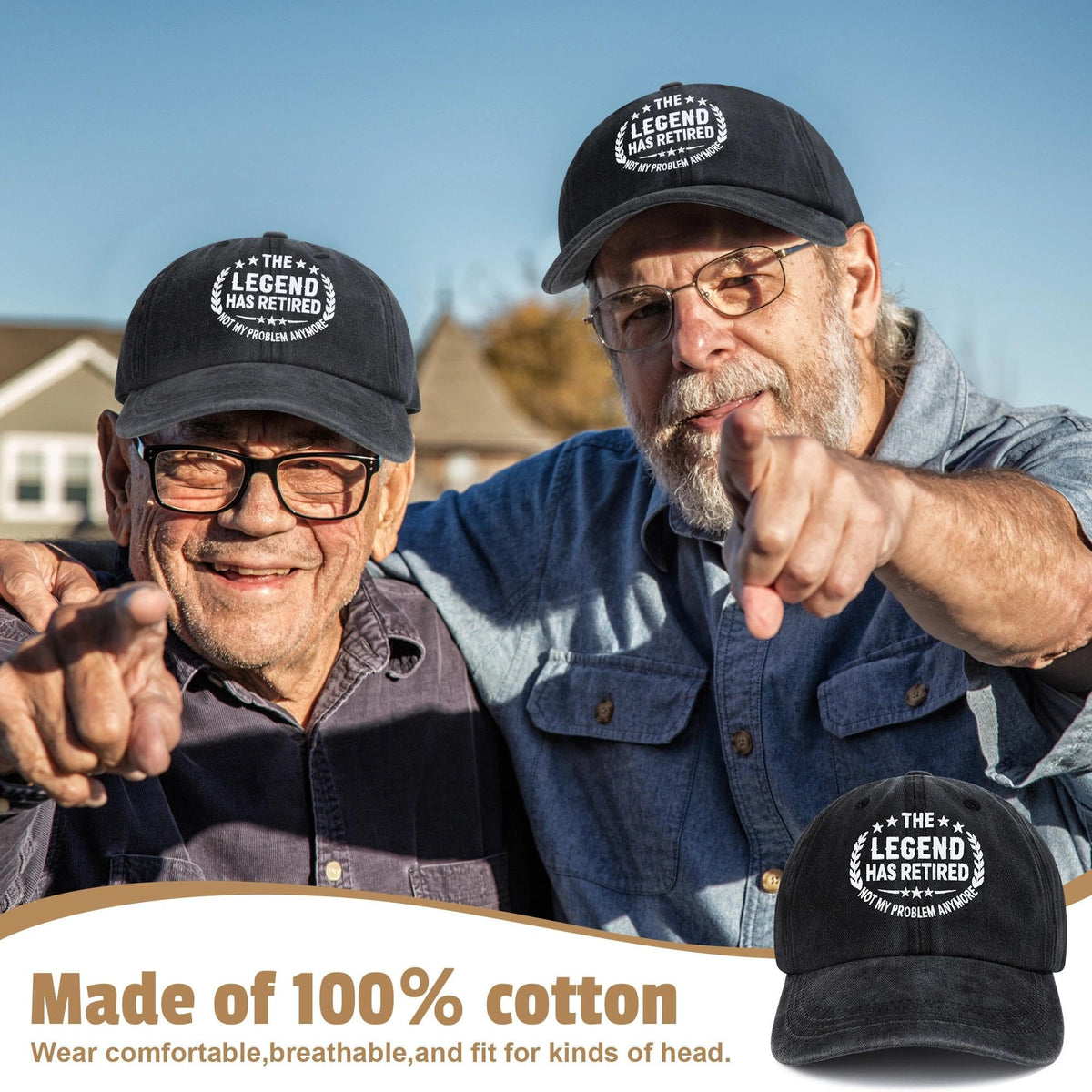 Launrada retirement hat with embroidery for sun protection and style