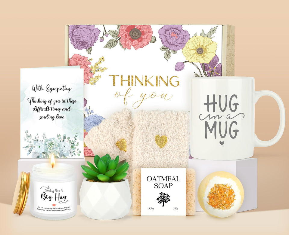 Launrada sympathy gift box featuring a hug mug for comforting moments.