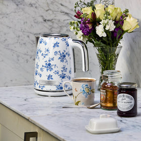 Laura Ashley brushed stainless steel finish adds durable kitchen style.