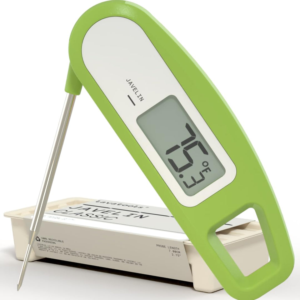 Lavatools Javelin Wasabi large display for quick temperature checks on the grill.