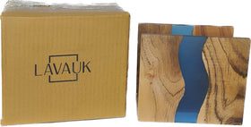 LAVAUK acacia wood napkin holder, side view, adds durable farmhouse charm.