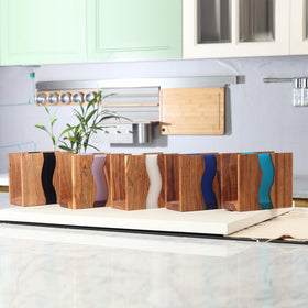 LAVAUK vertical napkin dispenser enabling easy single-napkin access.