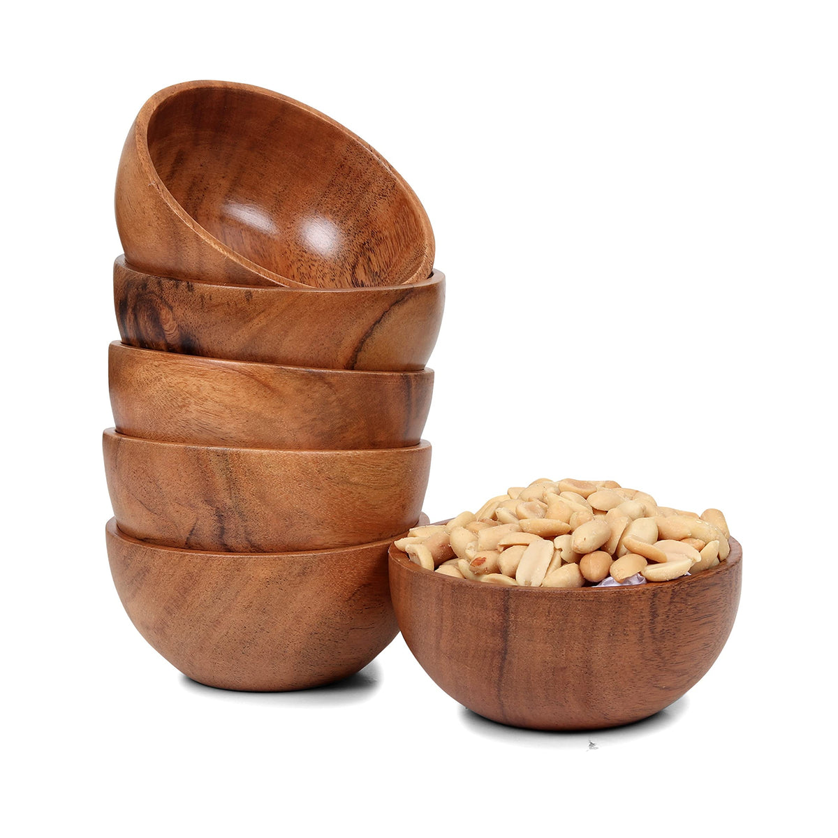 LAVAUX DESIGNS acacia dessert bowls set for elegant serving and versatile use