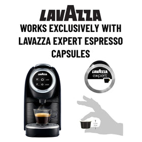 Lavazza BLUE Classy Mini LB 300 touch controls simplify espresso and lungo brewing