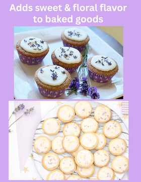 Lavender Lane dessert topping sprigs provide subtle floral notes.