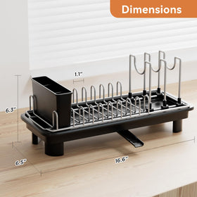 Laveshop dish rack assembled quickly without tools for easy setup.
