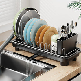 Laveshop small dish drying rack front view highlights space-saving compact kitchen solution.
