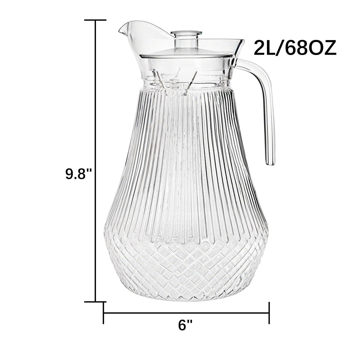 Lawei pitcher with sturdy handle for a secure grip while pouring.