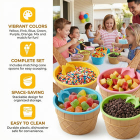 Lawei cone-shaped blue bowls for DIY sundaes