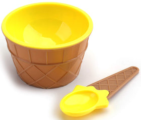 Lawei cone-shaped yellow bowls for kid-friendly desserts