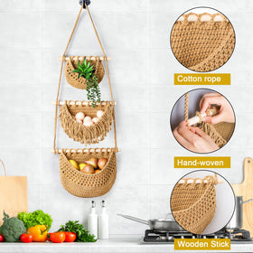 Lawei detachable 3-in-1 baskets shown as modular kitchen storage.