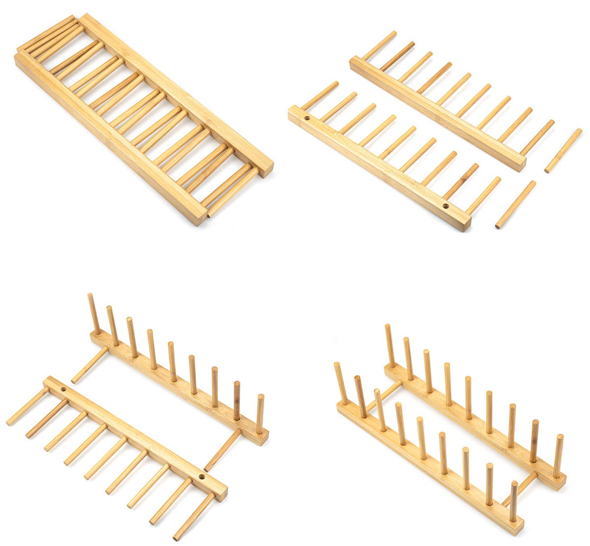 Lawei dish rack assembly parts showing easy setup with pegs and side racks.