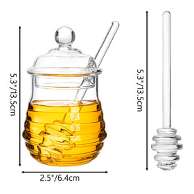Lawei glass honey jar with lid keeps contents protected while remaining accessible.