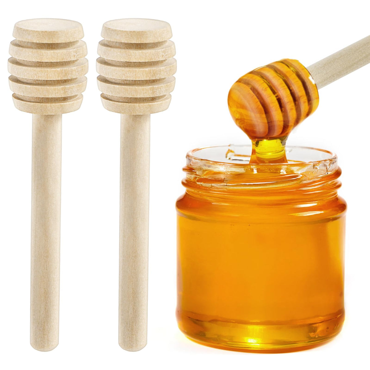 Lawei honey dipper pours honey from a jar with precision
