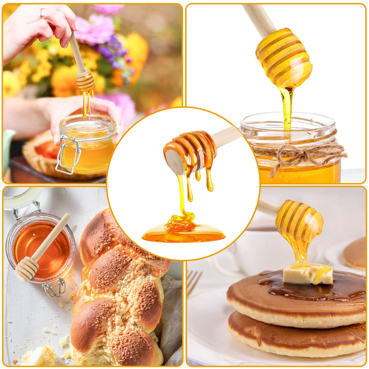 Lawei honey dipper with tea for gentle sweetness