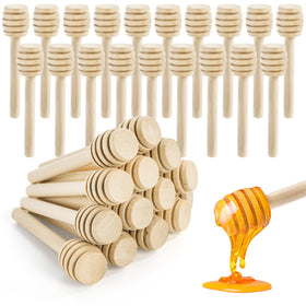 Lawei 3-inch wooden honey dipper sticks for easy drizzle