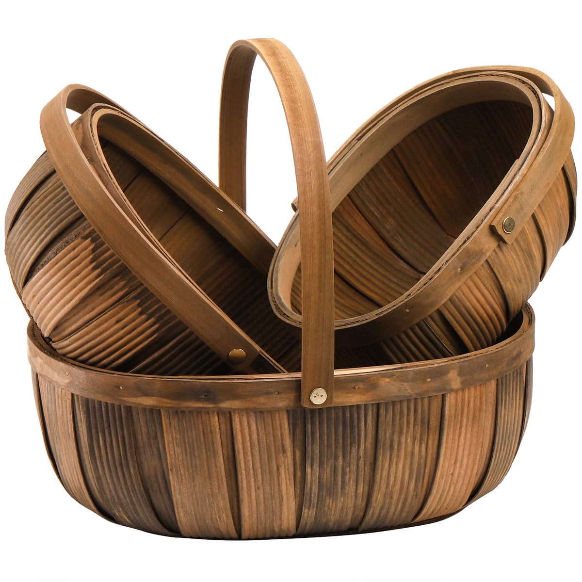 Lawei versatile wooden basket suitable for fruits, veggies, and party spreads.