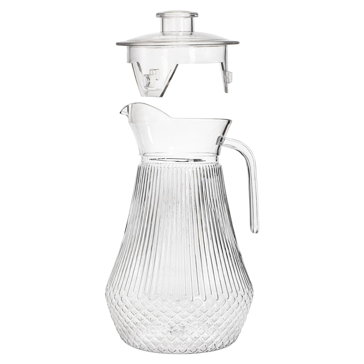 Lawei wide-mouth pitcher being filled with fruits and ice for easy prep.