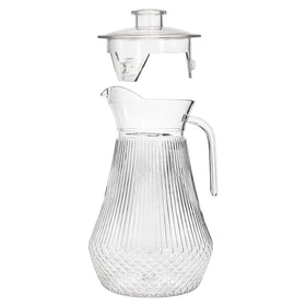 Lawei wide-mouth pitcher being filled with fruits and ice for easy prep.