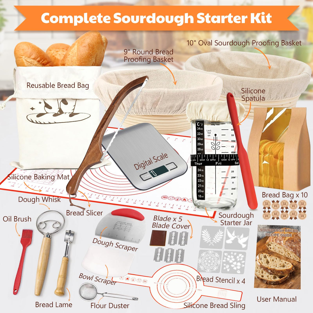 LAWFYMORI two-basket banneton proofing set promoting airy crust and patterns