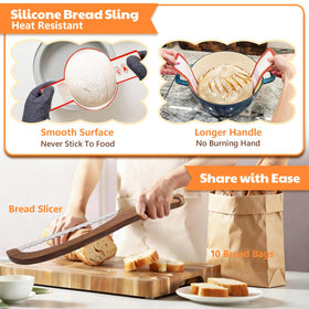 LAWFYMORI silicone baking mat and bread sling for easy dough transfer