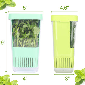 LAWNFUL herb keeper with removable divider for organizing multiple herbs.