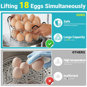 LayaVilla 18 egg steam rack ensuring even steam for batches
