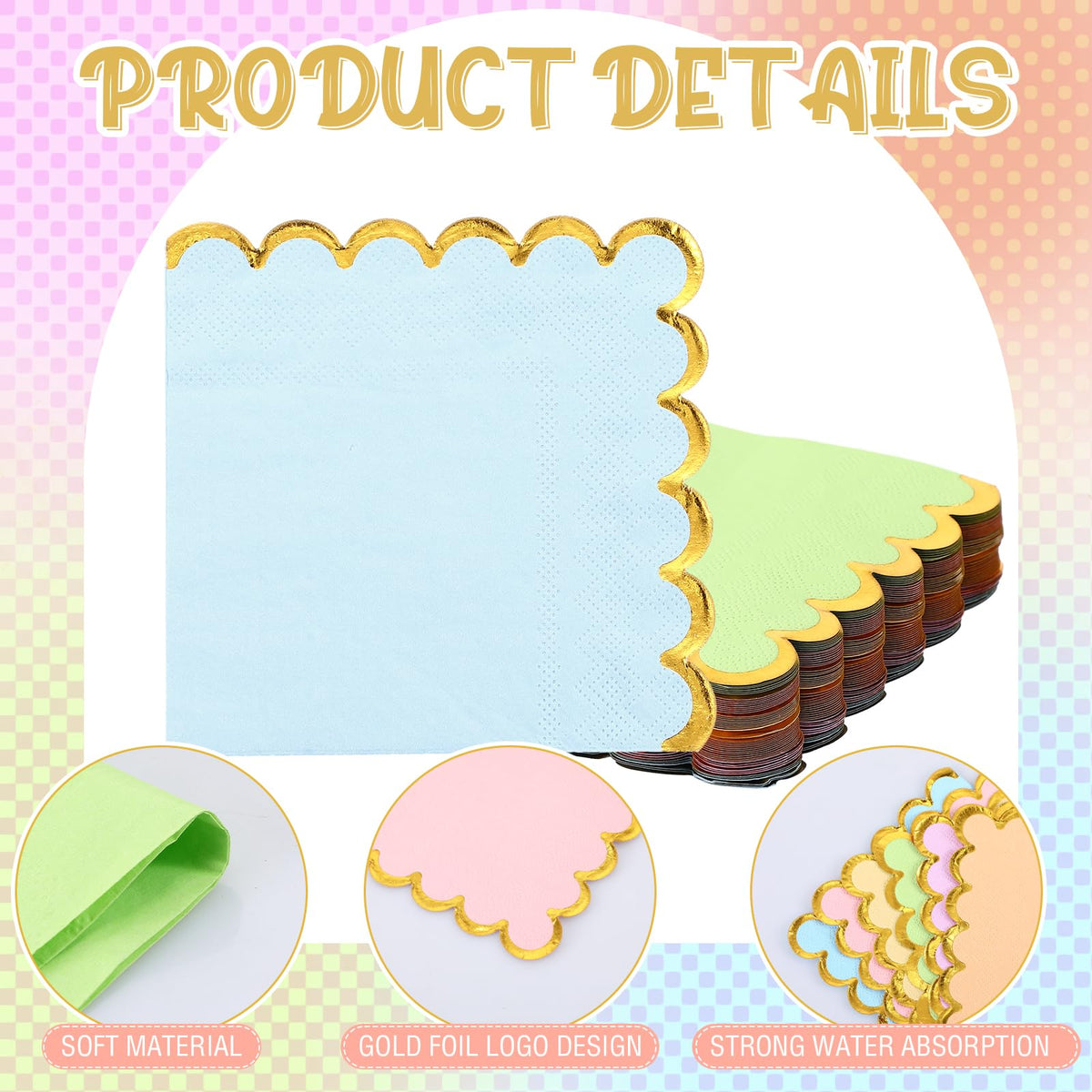 Layhit disposable napkins unfolded to 10x10 inches for generous servings