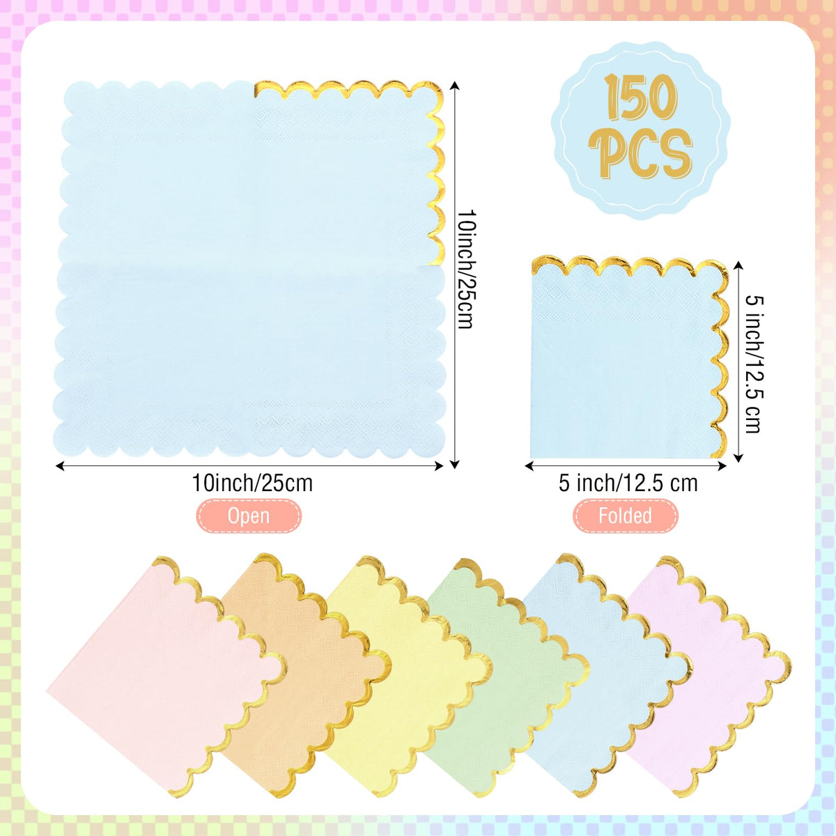 Layhit pastel napkins showing 6-color palette for coordinated decor