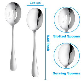 LayHyand 8.7-inch serving spoons showcase large capacity for generous servings.