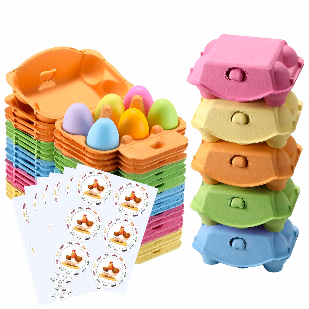 LayHyand colored half dozen egg cartons for vibrant Easter displays