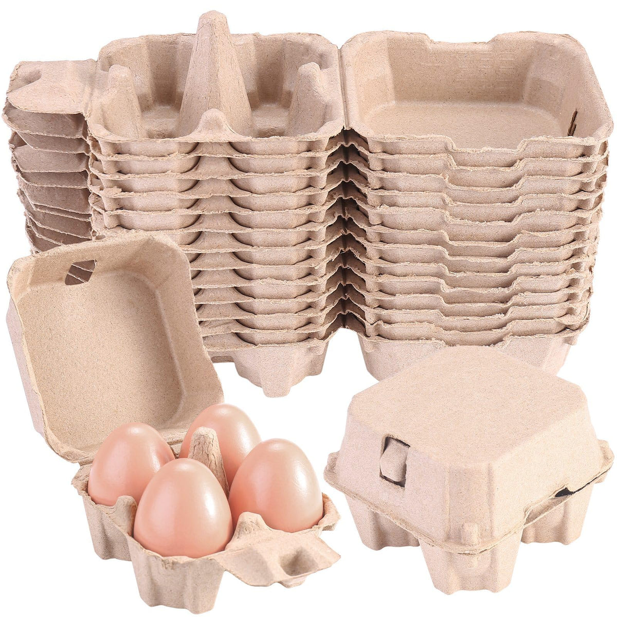 LayHyand egg cartons 4ct clamshell design protects eggs during transport.