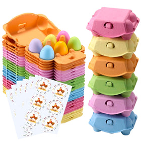 LayHyand half-dozen egg cartons in colorful blank natural pulp keep eggs organized and protected