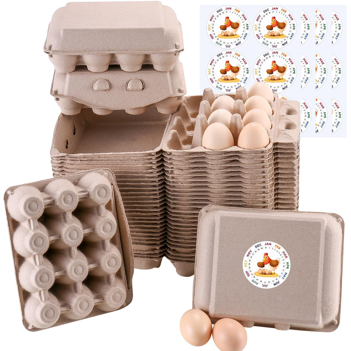 LayHyand vintage egg carton with 12 compartments for secure storage.