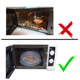 Layron 11.5-inch cover protects larger dishes like plates and bowls.