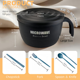 Layron multi-use ramen bowl for noodles, soups, cereals
