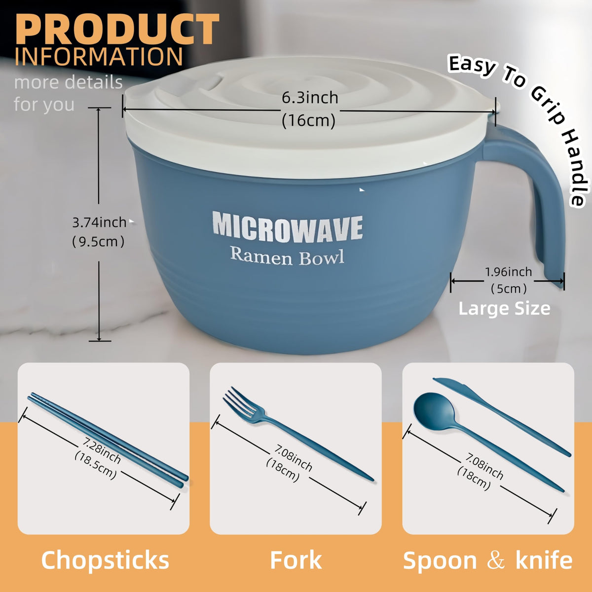 Layron 45 oz capacity ramen bowl perfect for hearty servings
