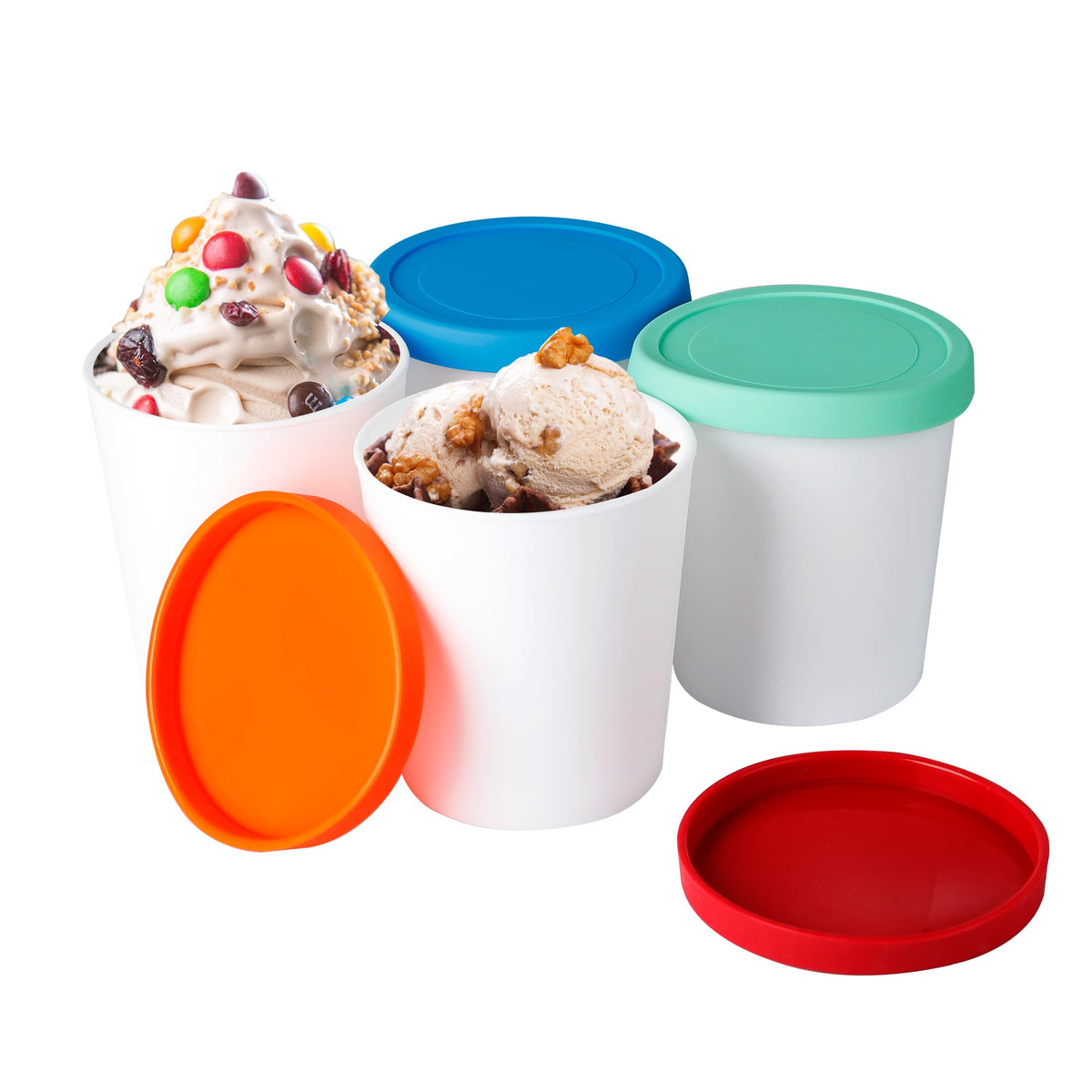 LayYun 4-pack ice cream containers provide easy 1-quart portions for freezer storage.