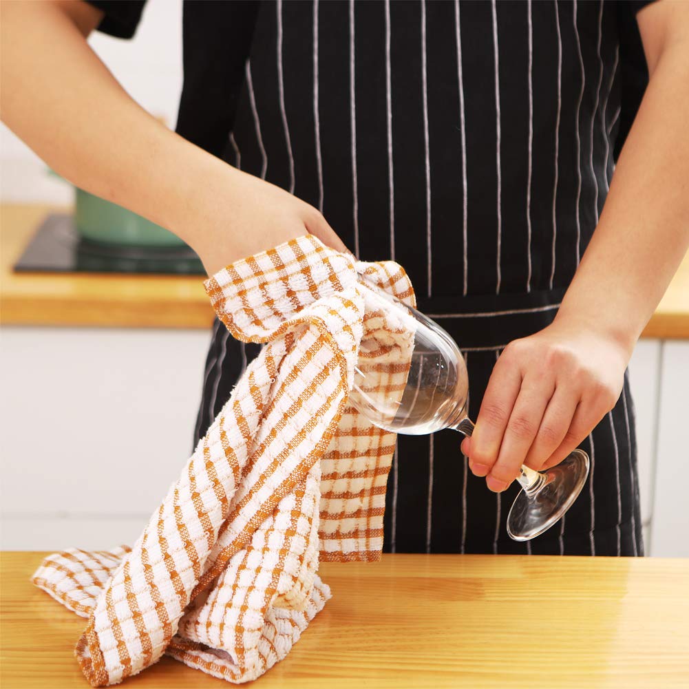 LAZI plaid mix towel: six color set for coordinated kitchen use
