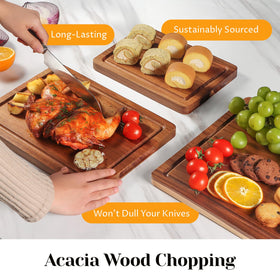 Medium acacia board perfect for fruits and vegetables during prep